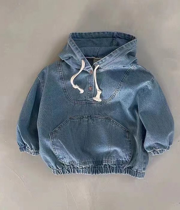 Baby Boys And Girls Denim Hooded Sweater