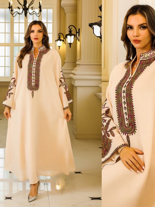 Fashion Muslim Rope Embroidered Robe Women's Clothing