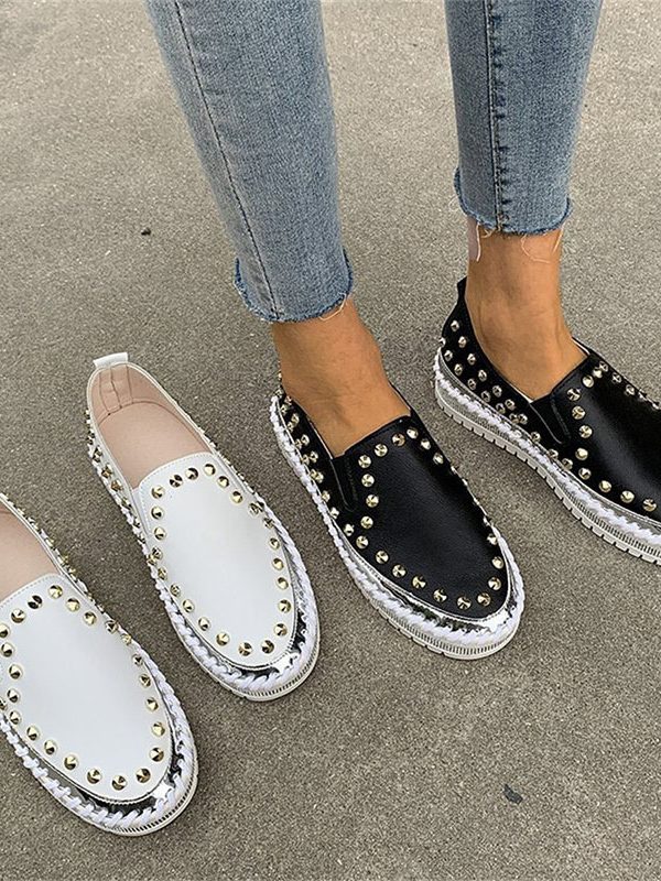 Fashion Rivet Shoes Flat Sneakers Women