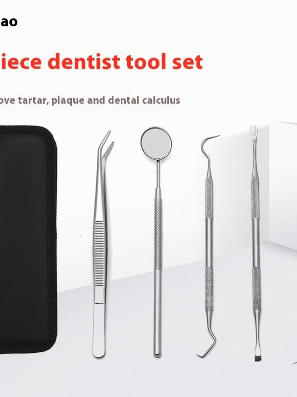 Stainless Steel Dental Tools Suit Oral Mirror 5-piece Set Tooth Care Cleaning