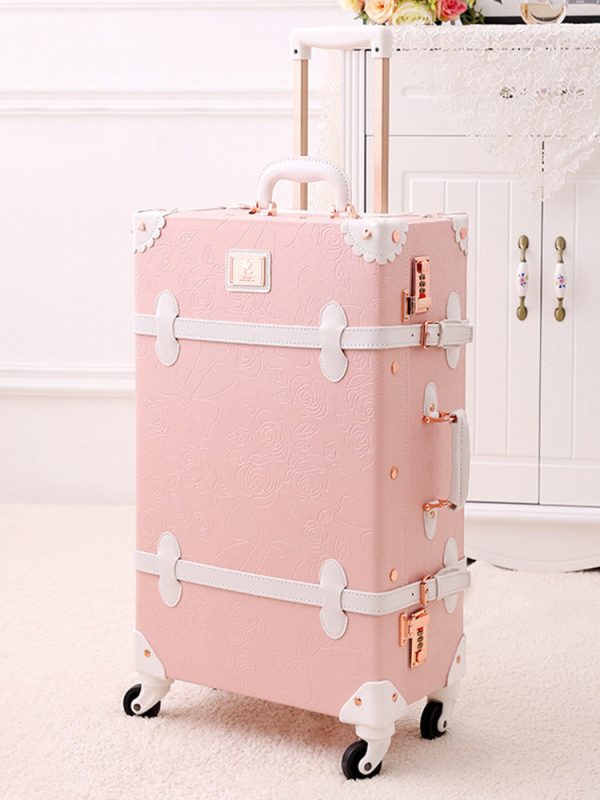 Retro Ladies Luggage Trolley Suitcase