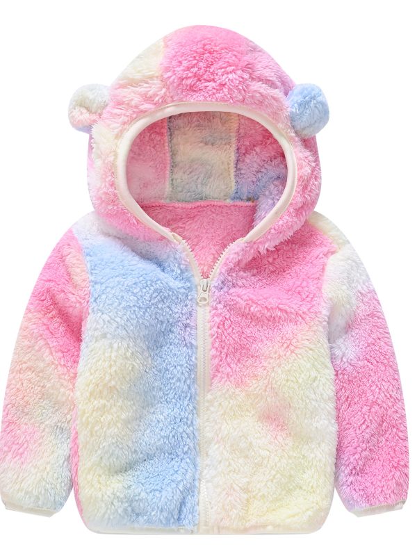 Infant Toddler Bear Ears Solid Color Hoodie Jacket