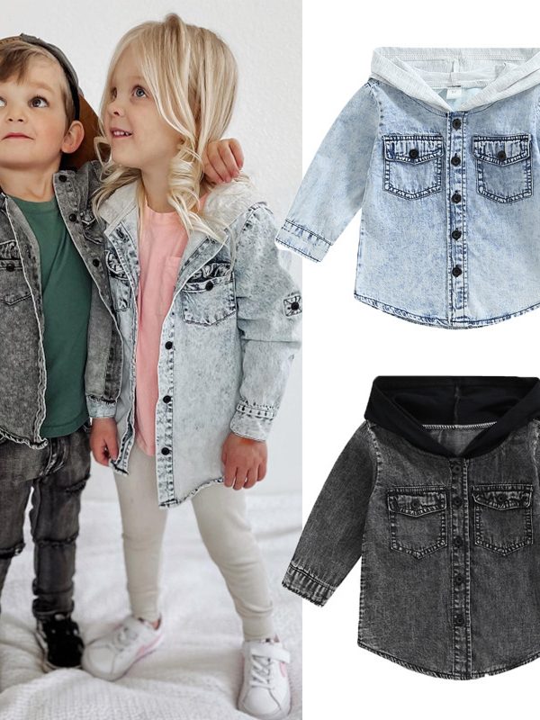 معاطف للأولاد والبنات على طراز الصبي الصغير أنيق ووسيم كاوبوي بغطاء للرأس