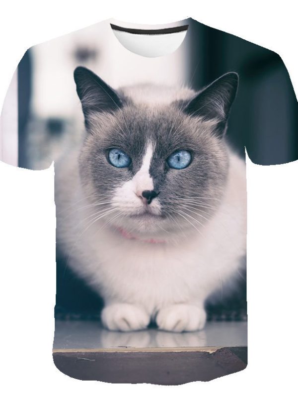 Digital Cartoon Print Loose Men's T-shirt