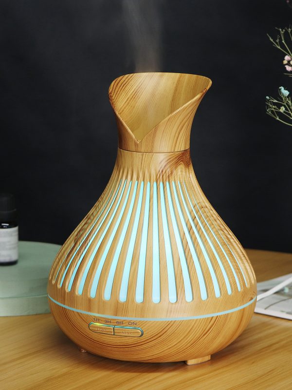 New Aroma Diffuser 500ml Wood Grain Humidifier Household Hollow Vase Humidifier