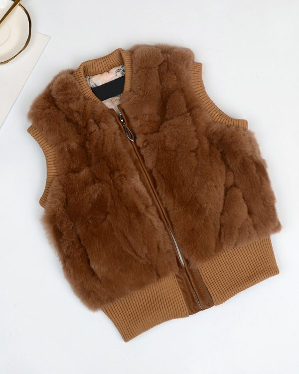 Short Rex Rabbit Fur Waistcoat Waistcoat