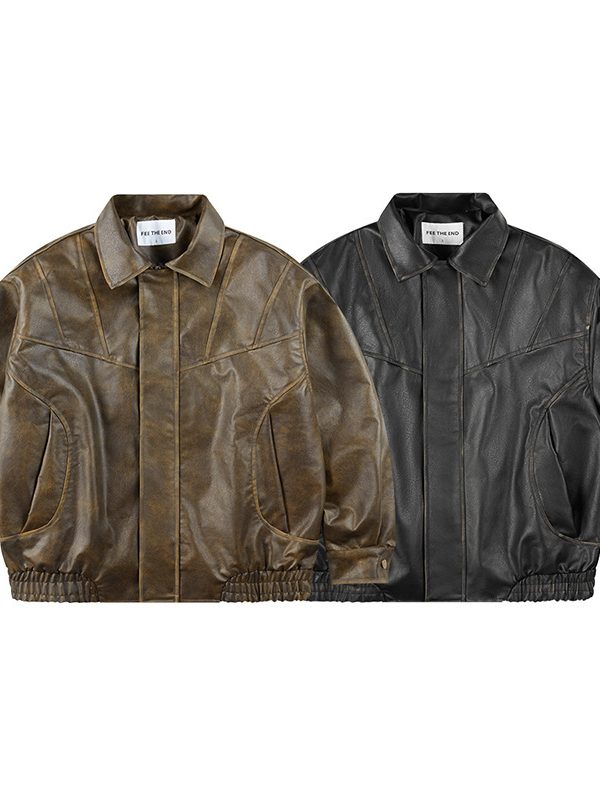 Retro Leather Clothing For Men And Women Loose