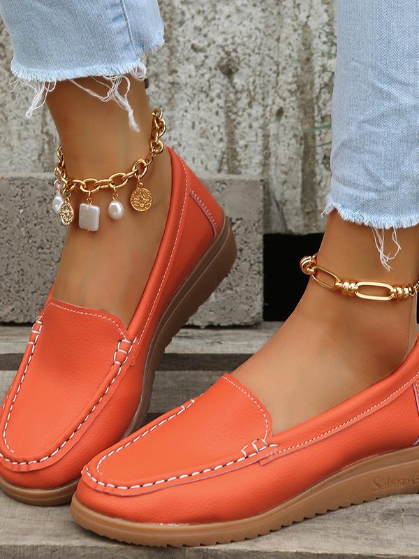 Flats Shoes Women Pu Leather Laofers
