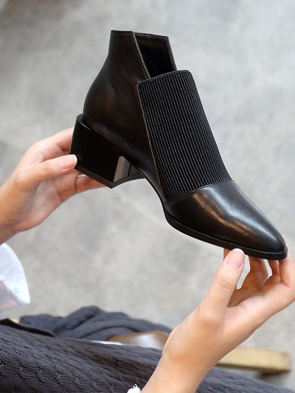 Cowhide Single Shoes Women New Four Seasons Versatile