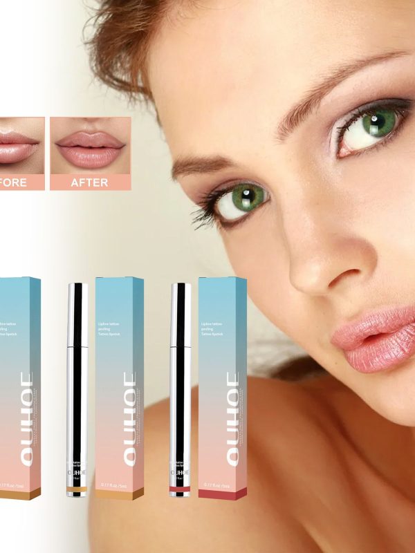 زيت معدني OUHOE قلم تحديد الشفاه القابل للنزع خطوط شفاه ممتلئة تظهر لون الشفاه دون إزالة المكياج قلم تحديد الشفاه القابل للنزع