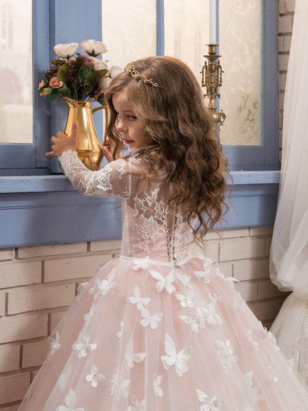 Girls' Performance Wedding Long Poached Dress Princess Dress