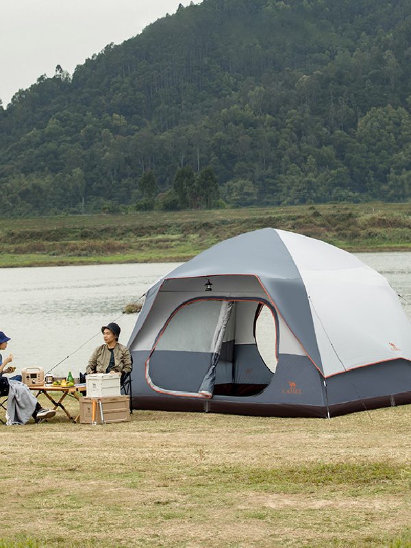 Outdoor Tent Quick Build Glass Pole Waterproof Shading Large Space Rain Camping Travel Tent