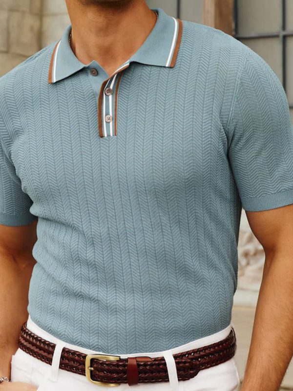 سترة رجالية كاجوال بسيطة بأكمام قصيرة