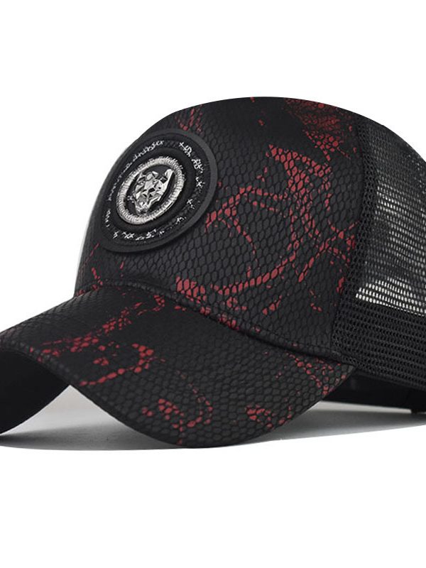 Gradient Color Cheetah Baseball Cap Men Women Plaid Peaked Cap