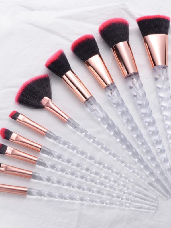 فرشاة مكياج شفافة لامعة بنمط حلزوني