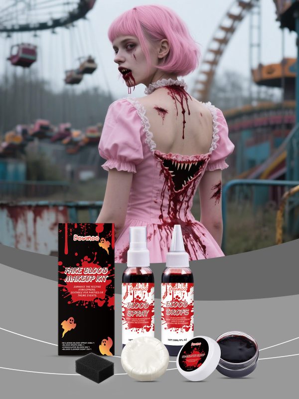 DOWMOO Halloween Fake Blood Makeup Set Funny Makeup Plasma
