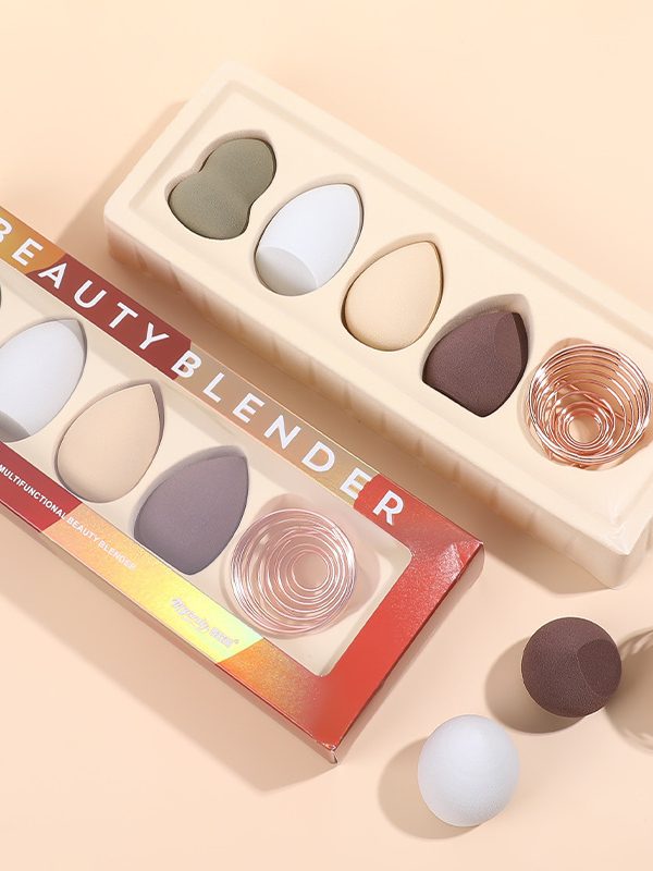 بيضة مكياج تجميلية رطبة وجافة مع حامل معدني