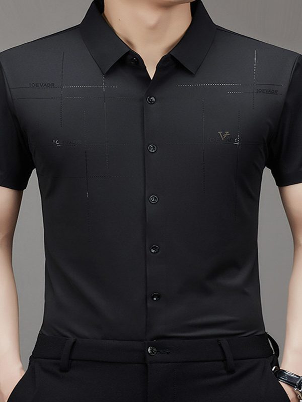 Summer New Men's Short-sleeved Shirt Seamless Business Shirt