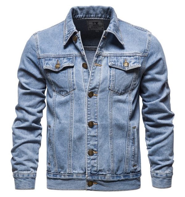 Jacket Men Casual Blue Lapel Jeans Jackets Qualit