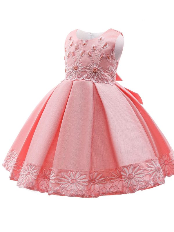 فستان زهري كبير للبنات بعمر سنة واحدة من ملابس الأداء