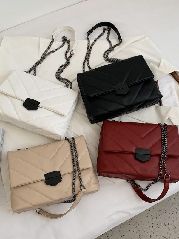 Embroidery Thread Small PU Leather Crossbody Bags for Women Trend Hand Bag Women's Branded Trending Shoulder Handbags