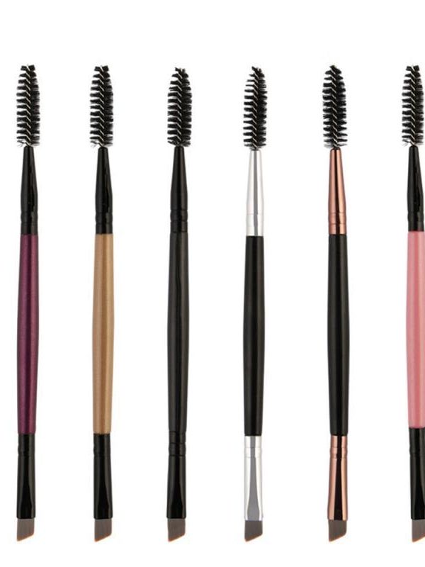 مجموعة فرش مكياج برأسين، مجموعة فرش مكياج احترافية، رموش عالية الجودة، بينسل دي مكياج