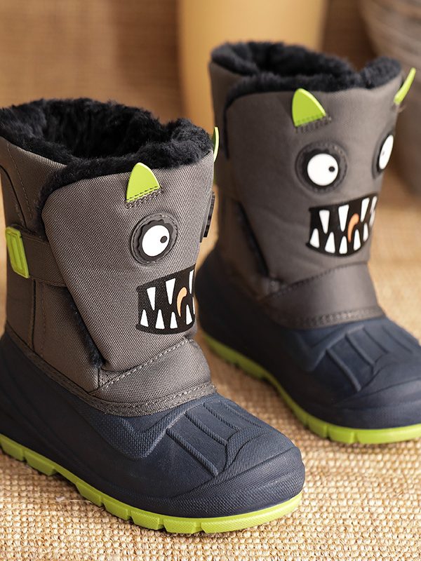 Children's Thick Warm Cotton Shoes In Tube Waterproof Snow Boots