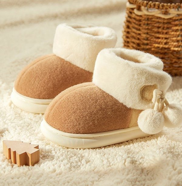 Children's Warm Keeping Heel Cover Cotton Shoes Fleece-lined Winter