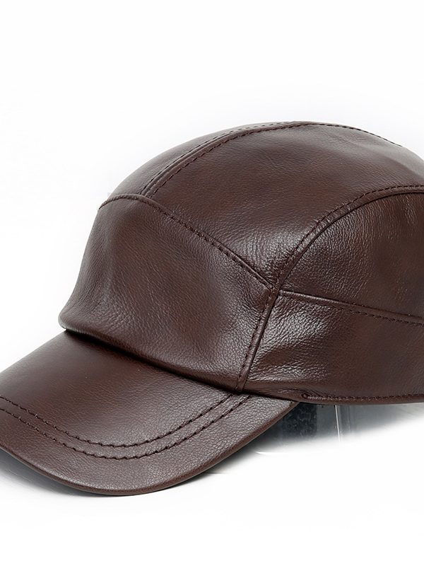 Men's leather baseball cap