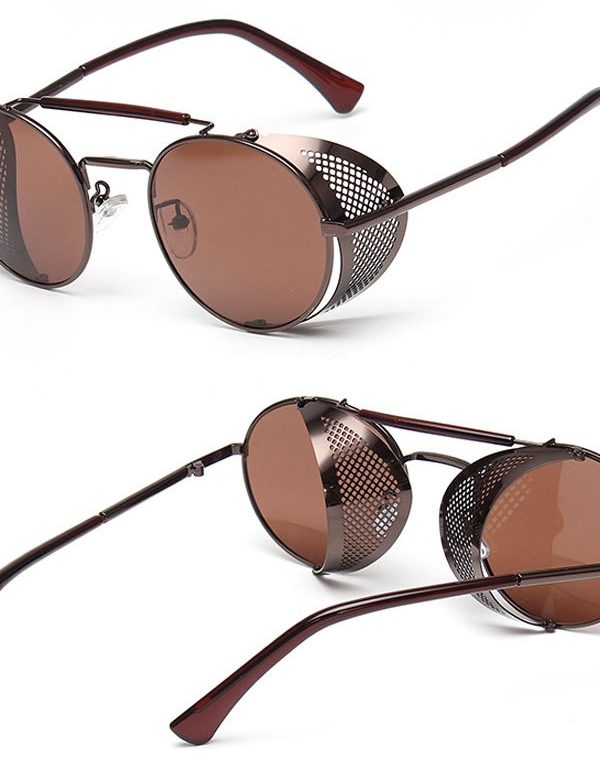 Light brown fashion steampunk sunglasses