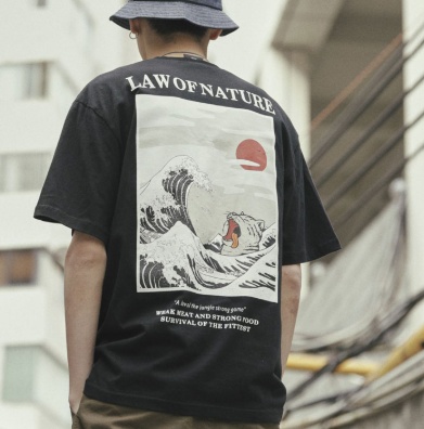 Printed wave t-shirt