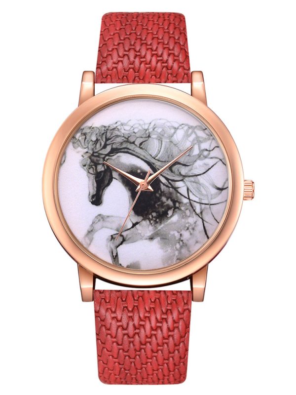 Men's Quartz Watch With Rattan Belt