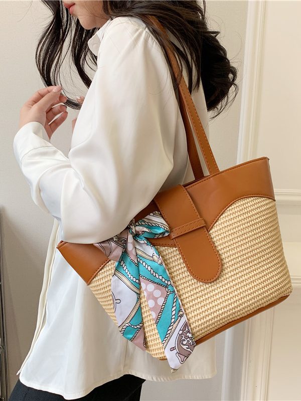 Women's Fashion Simple Silk Scarf Bow Shoulder Bag