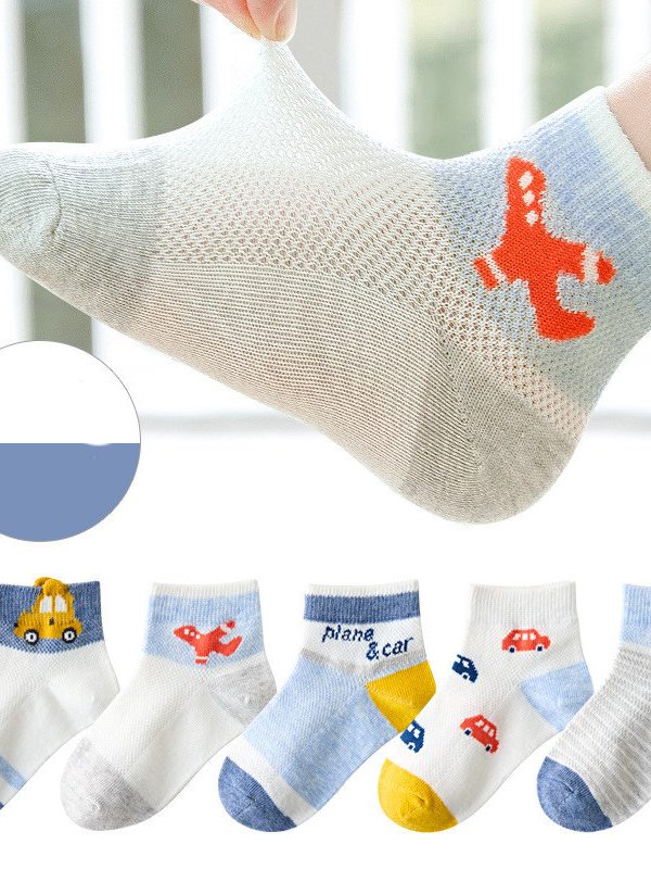 جوارب أطفال جوارب قطنية شبكية كرتونية شبكية للسيارة
