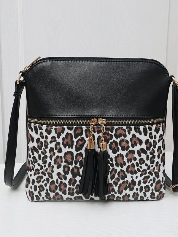 Women's Bags Foreign Trade New Hit Color Leopard Print Tassel Bag Ladies