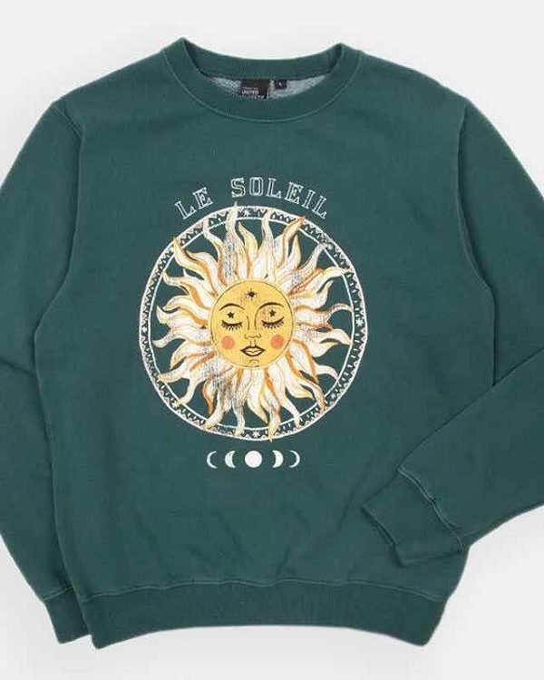 Sun print round neck long sleeve women's T-shirt