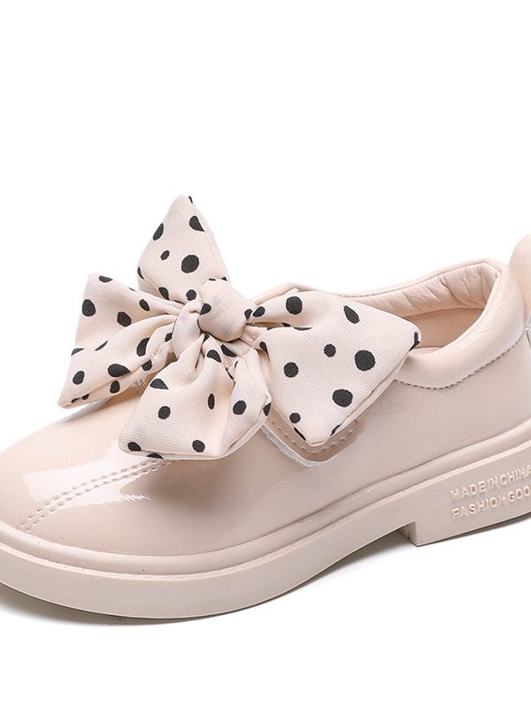 Polka Dot Bow Patent Leather Shoes