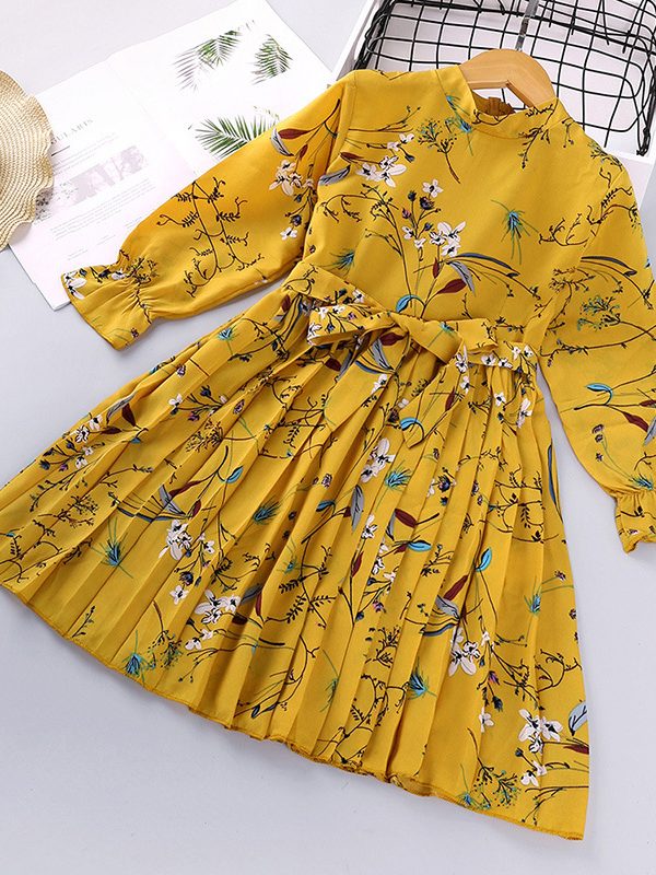 Explosive Kids Korean Printed Long Sleeve Children's Princess Dress