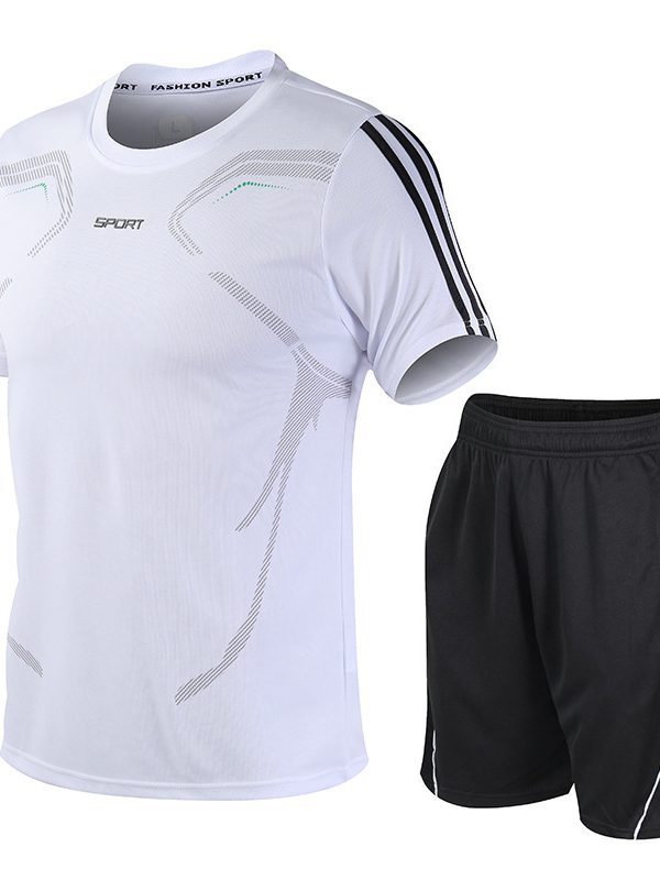 Outdoor Thin Sportswear Men's Student Shorts Two-Piece Suit