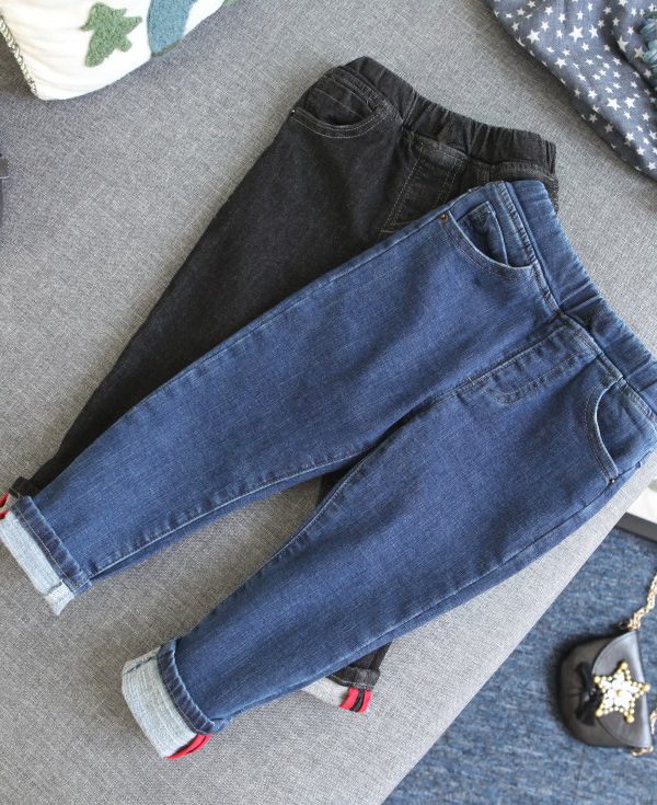 بنطلون مطاطي للأطفال الصغار، بنطلون كاجوال مجعد للأطفال