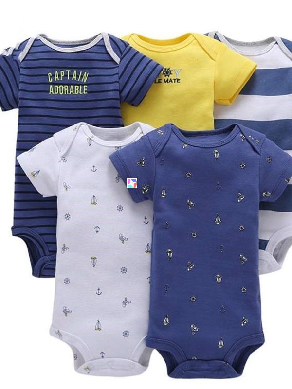 Summer Newborn Clothes Baby Cotton Fashion Romper 5pcs