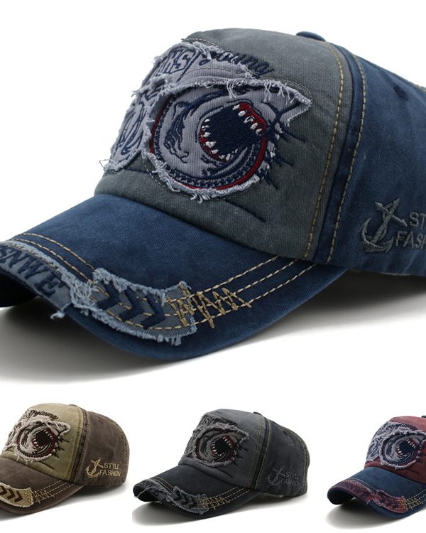 Patch washed cotton cap
