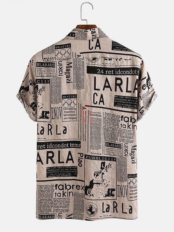 قميص هاواي كاجوال بطبعة قصيرة الأكمام