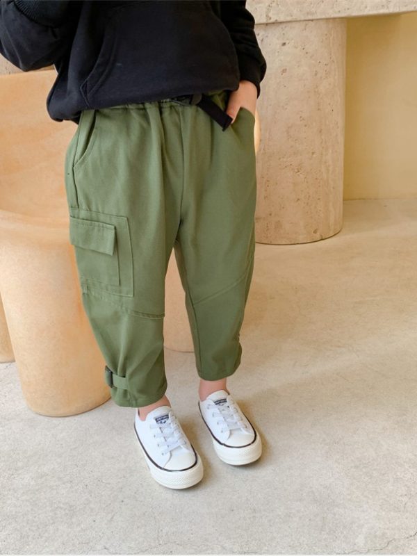 بنطلون عمل للأولاد من Xiaojiejia، بنطلون كاجوال جديد للأطفال، مقاس متوسط ​​وصغير