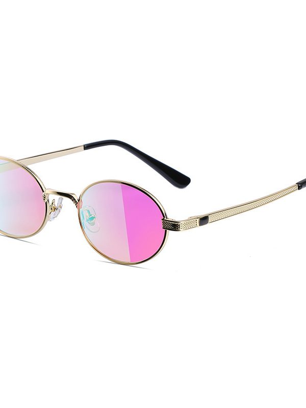 نظارات شمسية دائرية ملونة بتصميم معدني عصري