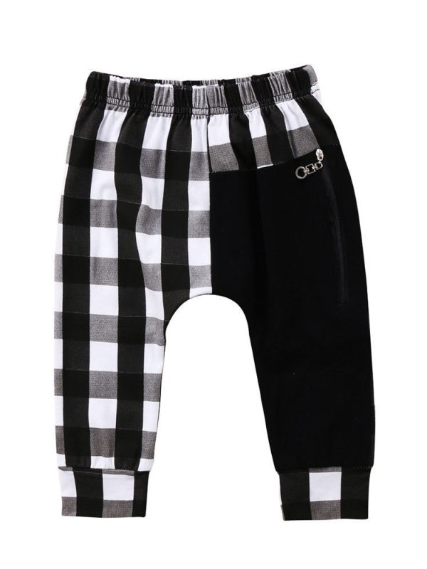 بنطلون أولاد من بودكوكو، من عمر سنة إلى ست سنوات، بنطلون رياضي أنيق بنقشة مربعات، بنطلون حريم، بنطلون كاجوال