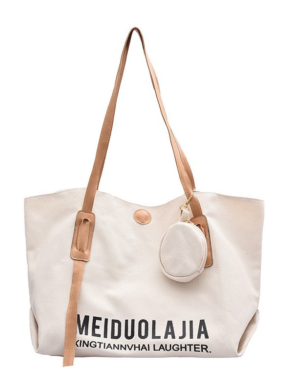 Large-Capacity Portable Tote Bag New Female Bag Korean Version Messenger Shoulder Bag Fashion Portable Canvas Bag