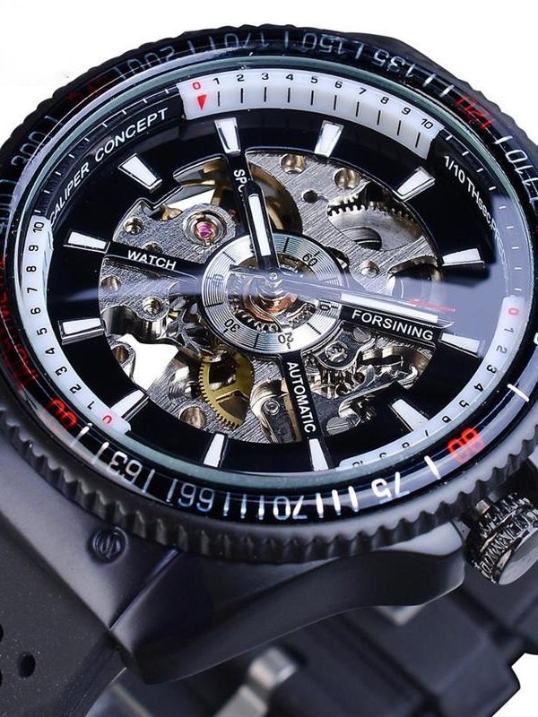 Automatic Mechanical Watch With Rubber Strap