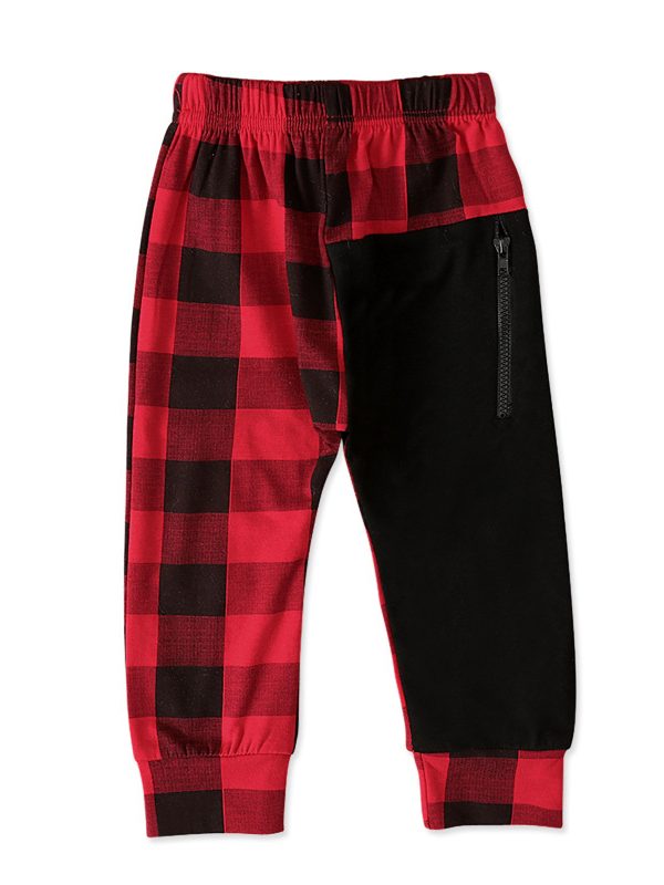 Spring And Autumn Children'S Trousers Plaid Casual Trousers