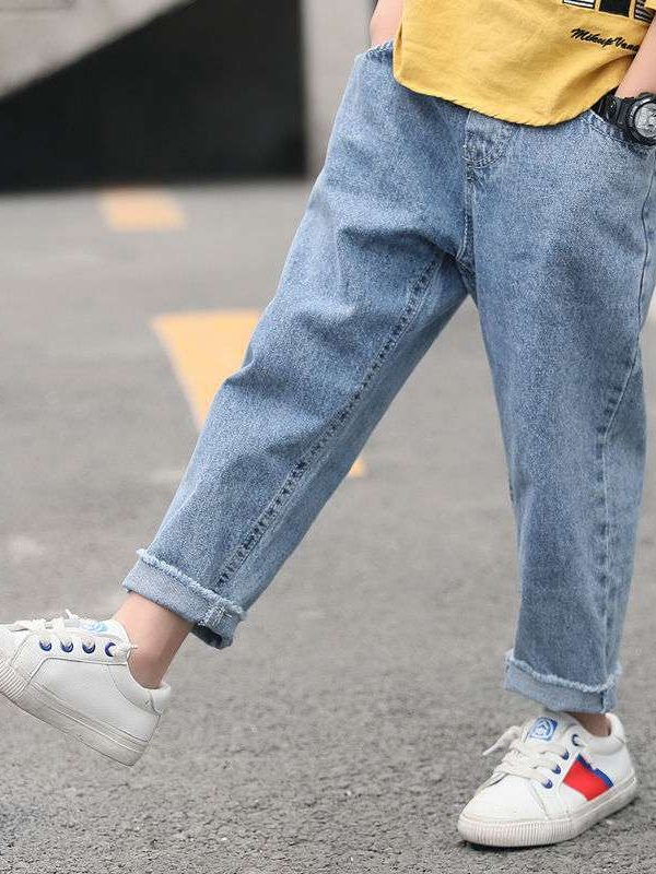 Children's Wear Boys Denim Pants Trend New Spring Fashion